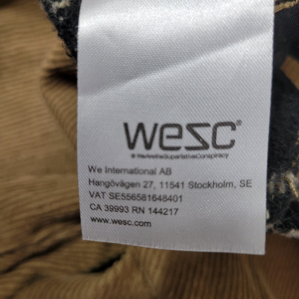 WESC We Are The Superlative Conspiracy Corduroy Cargo Pant 29x32 Tan‎ Plaid - Picture 13 of 15